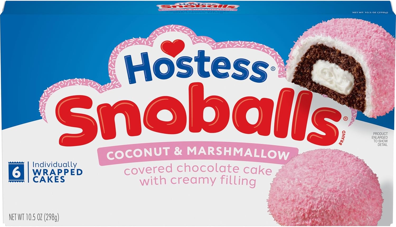 10.5oz Hostess SNO Balls, Pack of 12 snoballs, Packaging May Vary 2x6packs US Import