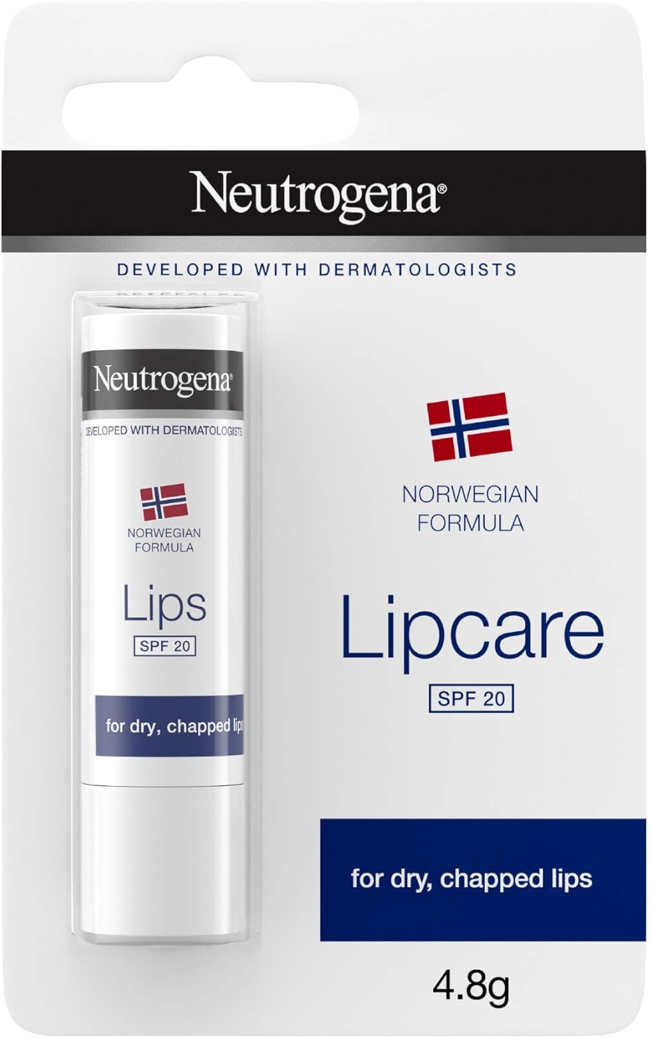 Neutrogena Norwegian Formula SPF 20 Lip Balm (4.8g), Lipcare to Provide Immediate and Lasting Relief for Dry, Chapped Lips with Sun and All Weather Protection