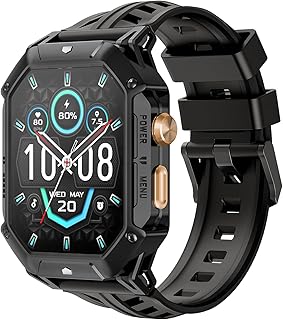 HAYLOU Military Smart Watch for Men,100 Days Extra-Long Battery Life(850mAh),2.13" AMOLED HD Display，Outdoor Sports Fitness Watch with Bluetooth Call(Answer/Make),100+ Sports Mode,5ATM Fitness Tracker for Android iOS Phone