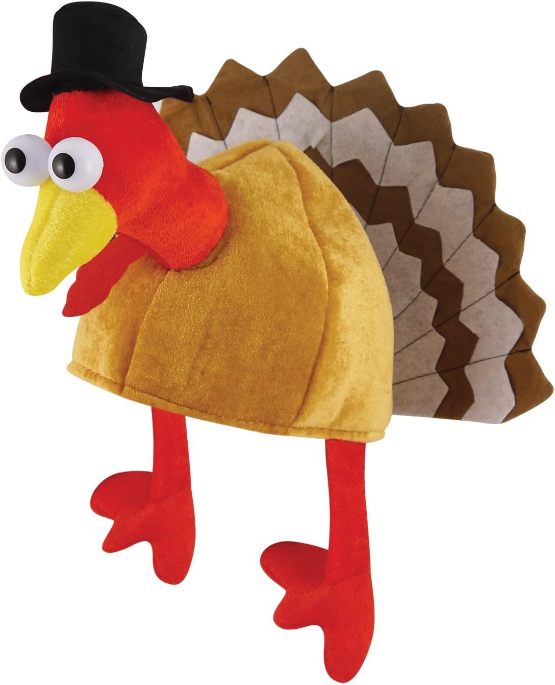 Novelty Xmas Turkey Thanksgiving Hat With Head, Legs And Tail Fancy Dress Accessory
