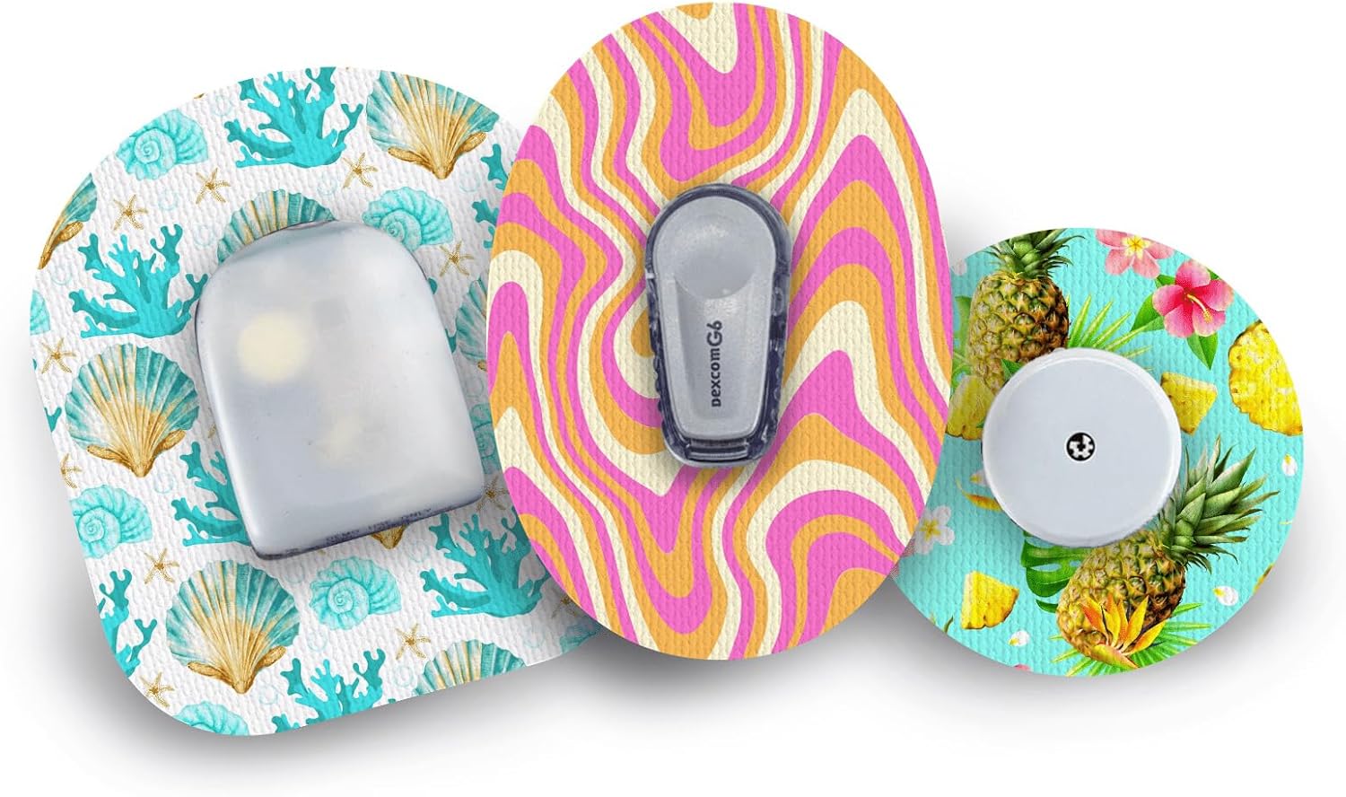 Type One Style CGM Patches - Premium Adhesive Sensor Covers for Libre, Dexcom, Medtronic, Glucose Monitors - Summer Essentials Pack (GlucoRX Aidex, 20-Pack)