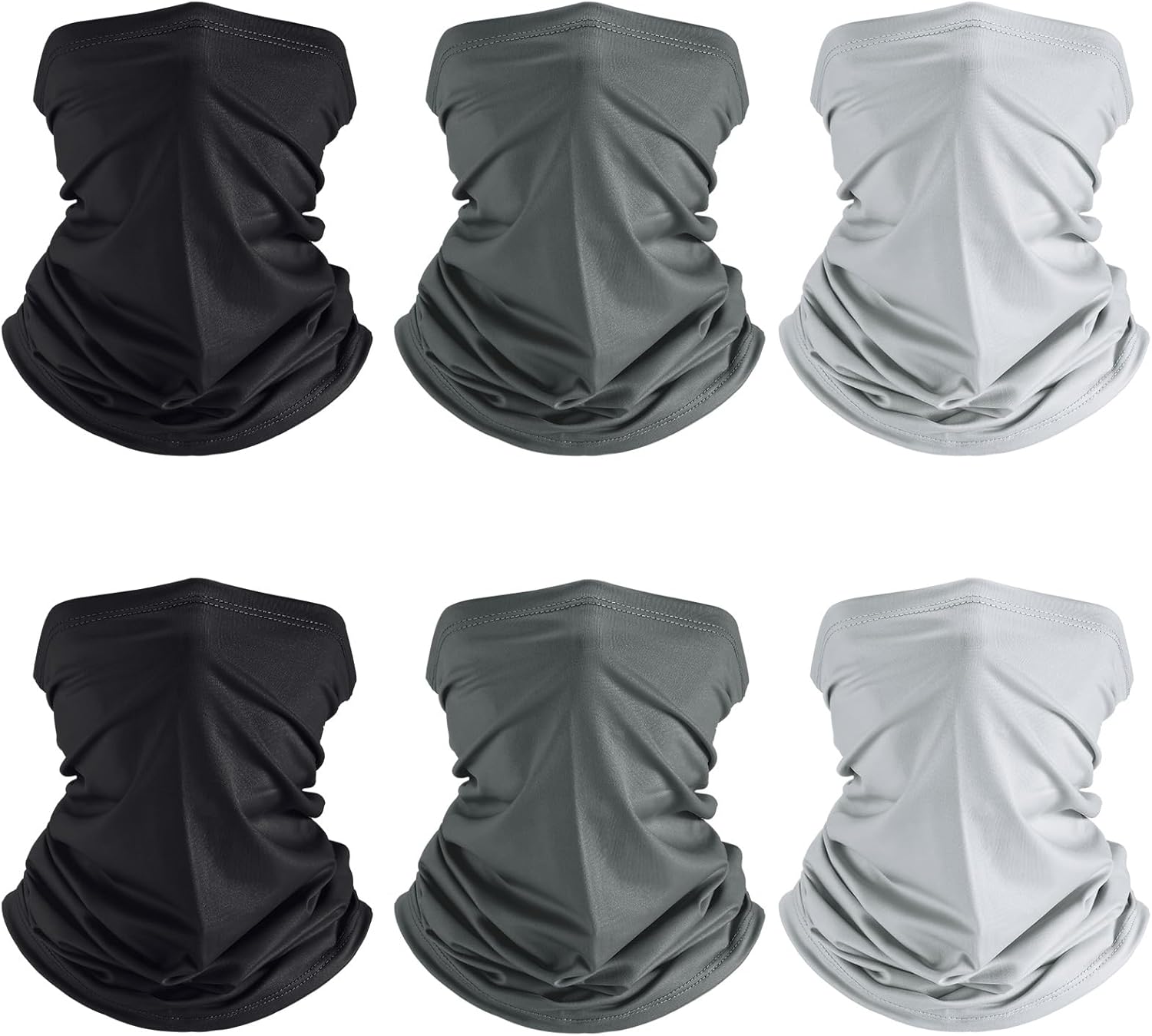 Geyoga 6 Pieces Summer UV Protection Cooling Neck Gaiter Face Clothing Neck Gaiter Mask Scarf Sunscreen Breathable Bandana