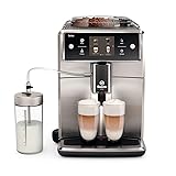Saeco super-automatic espresso coffee machine with an adjustable grinder, double boiler, for brewing espresso, cappuccino, latte & flat white. SM7685 Xelsis