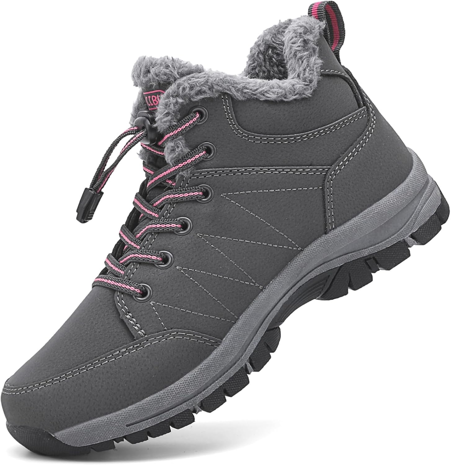 Moodeng Women's Winter Snow Boots Outdoor Hiking Boots Warm Waterproof Ankle Booties for Walking and Anti-Slip