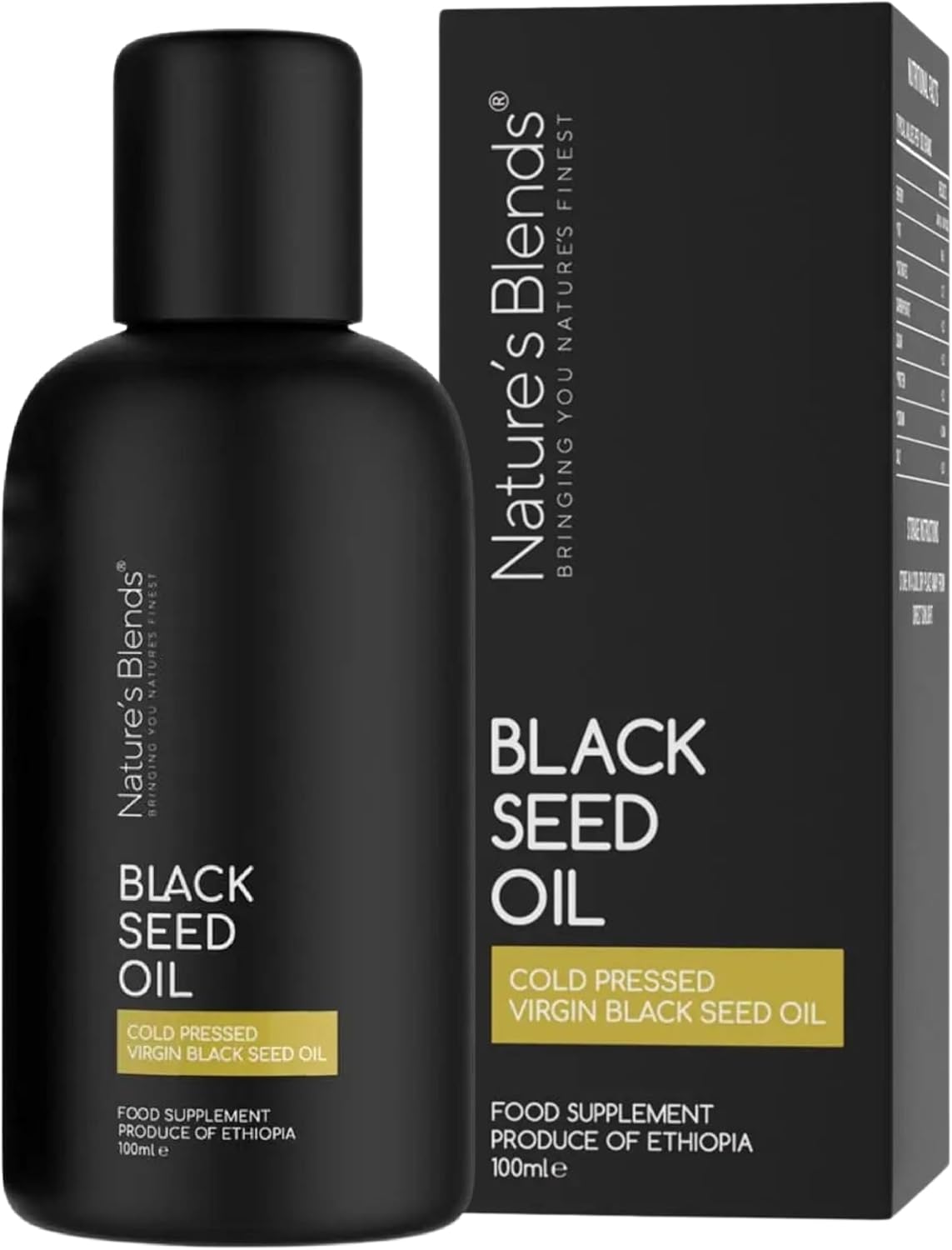Nature's Blends 100ml Pure Cold Pressed Black Seed Oil - Black Cumin Seed Oil - Nigella Sativa