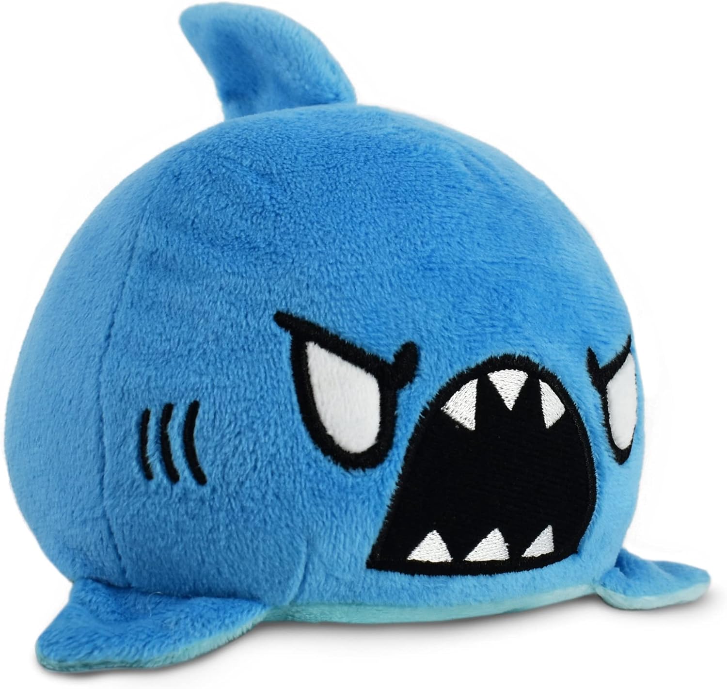 TeeTurtle - The Original Reversible Shark Plushie - Blue - Cute Sensory Fidget Stuffed Animals That Show Your Mood