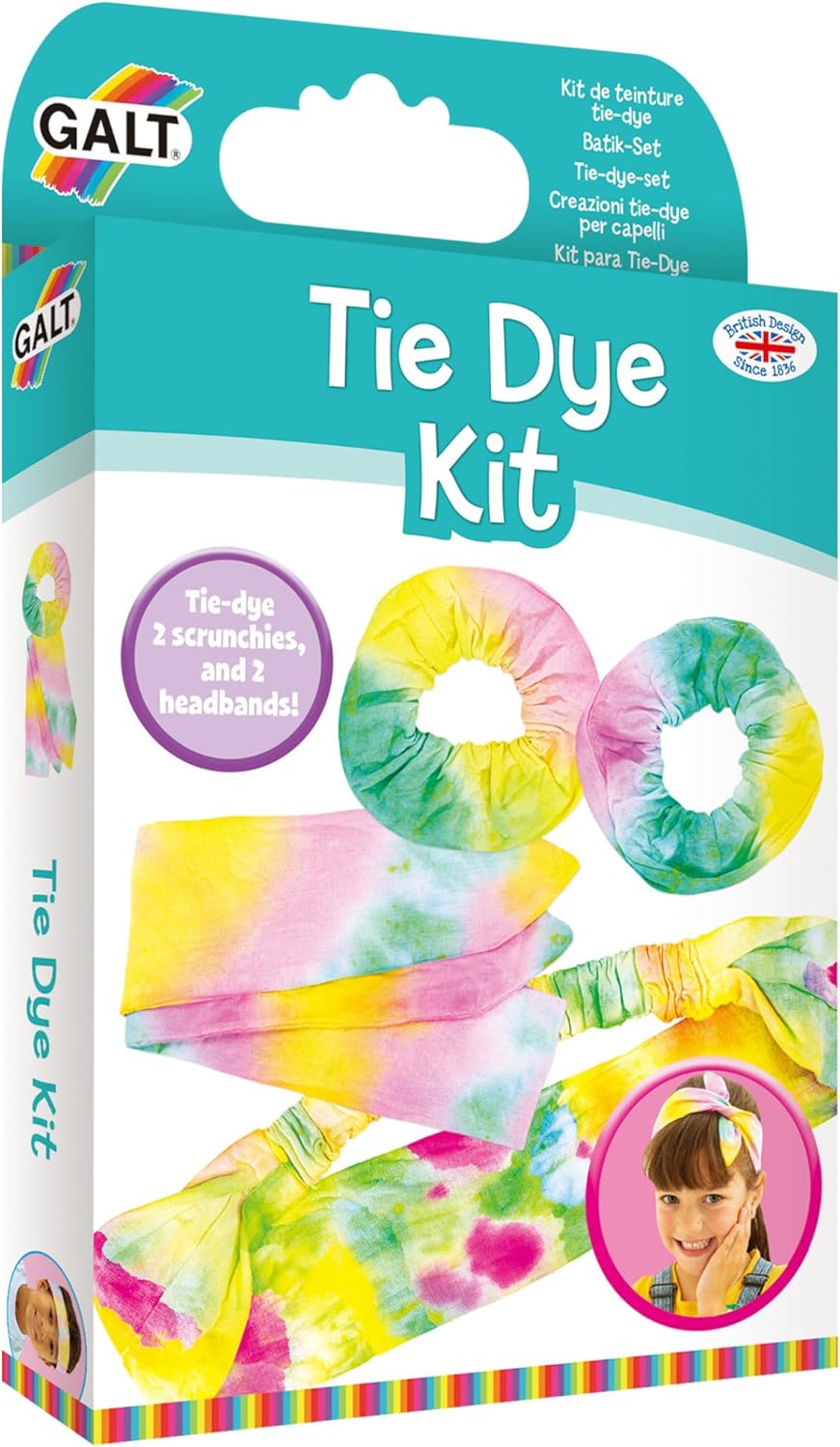 Galt Tie Dye Kit - Craft Kit for Kids, Tie Dye Making Kit - Make Your Own Fabulous Hair Accessories & More - DIY Tie Dye Kit, Tie Dye Set for Children - Arts and Crafts for Girls & Boys Ages 5 Years +