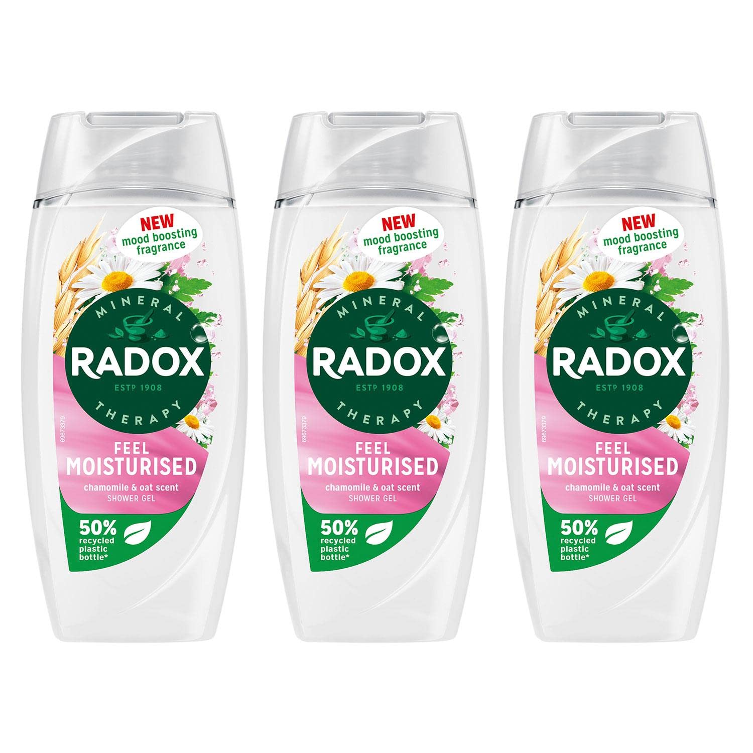 Radox Mineral Therapy Feel Moisturised Shower Gel with Chamomile & Oat Scent- 225ml (Pack of 3)
