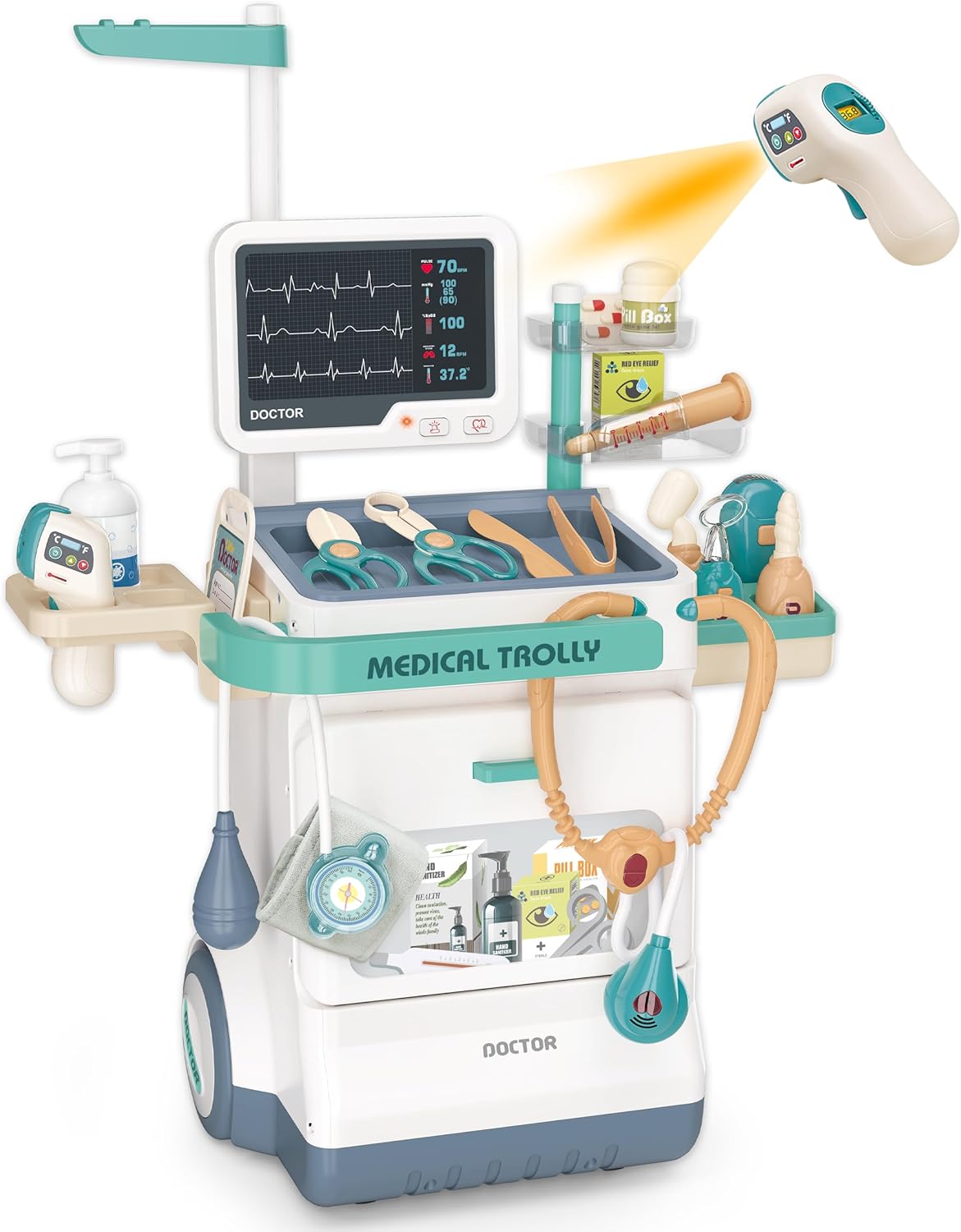 Deluxe Doctor Kit for Kids - 26 Piece Pretend Medical Station Toy Set with Play Stethoscope and Medical Instruments - Perfect Role Play Gift for Toddlers and Young Children