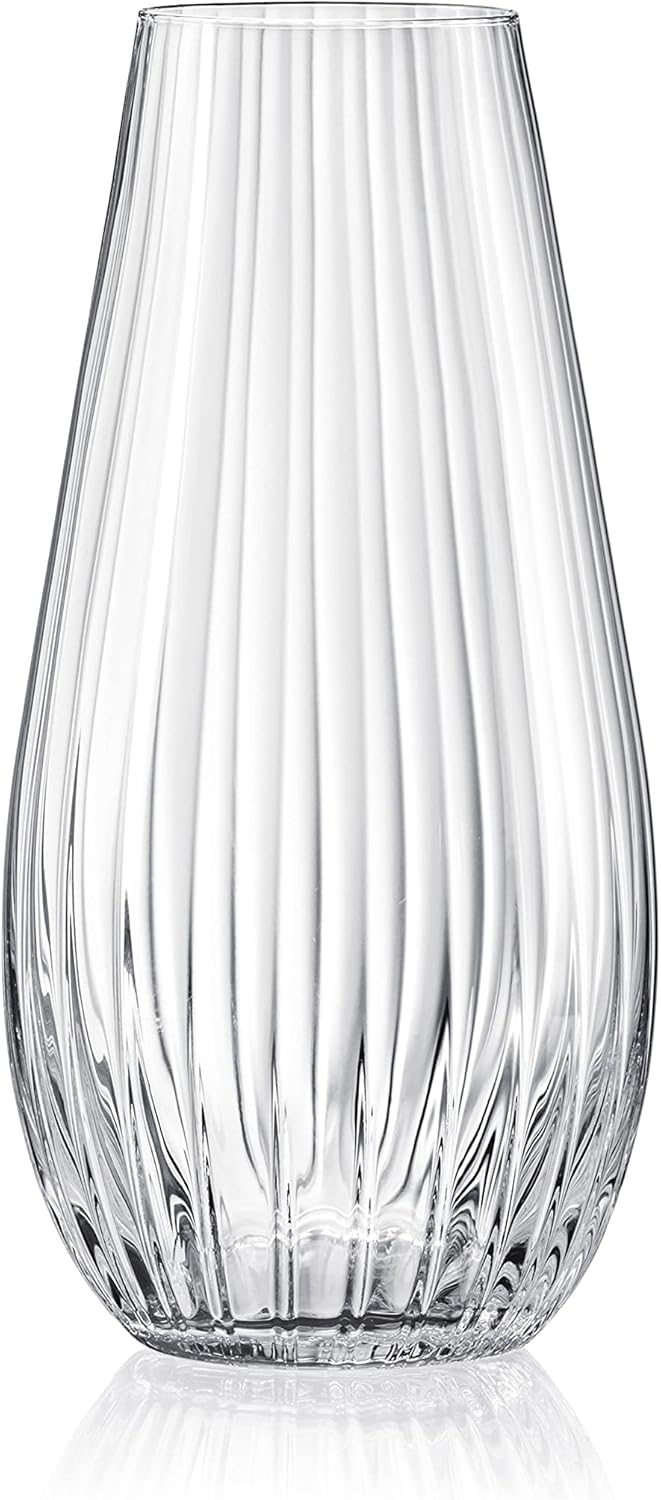 Crystal Vase - "Waterfall" - Lead Free Crystal Glass Vase - Great for Flowers, Bouquets or as a Decoration (25cm)
