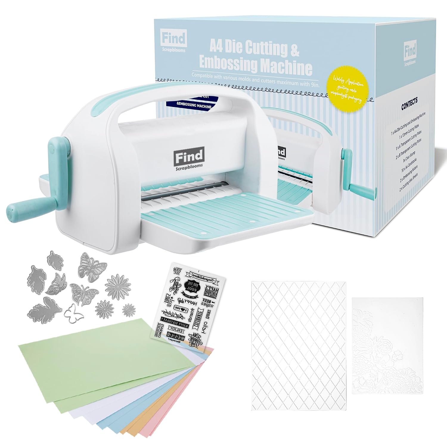 Die Cutting Machine for Card Making, Foldable Embossing Machine for Scrapbooking,DIY Paper Craft (Gift Box), 9" Opening