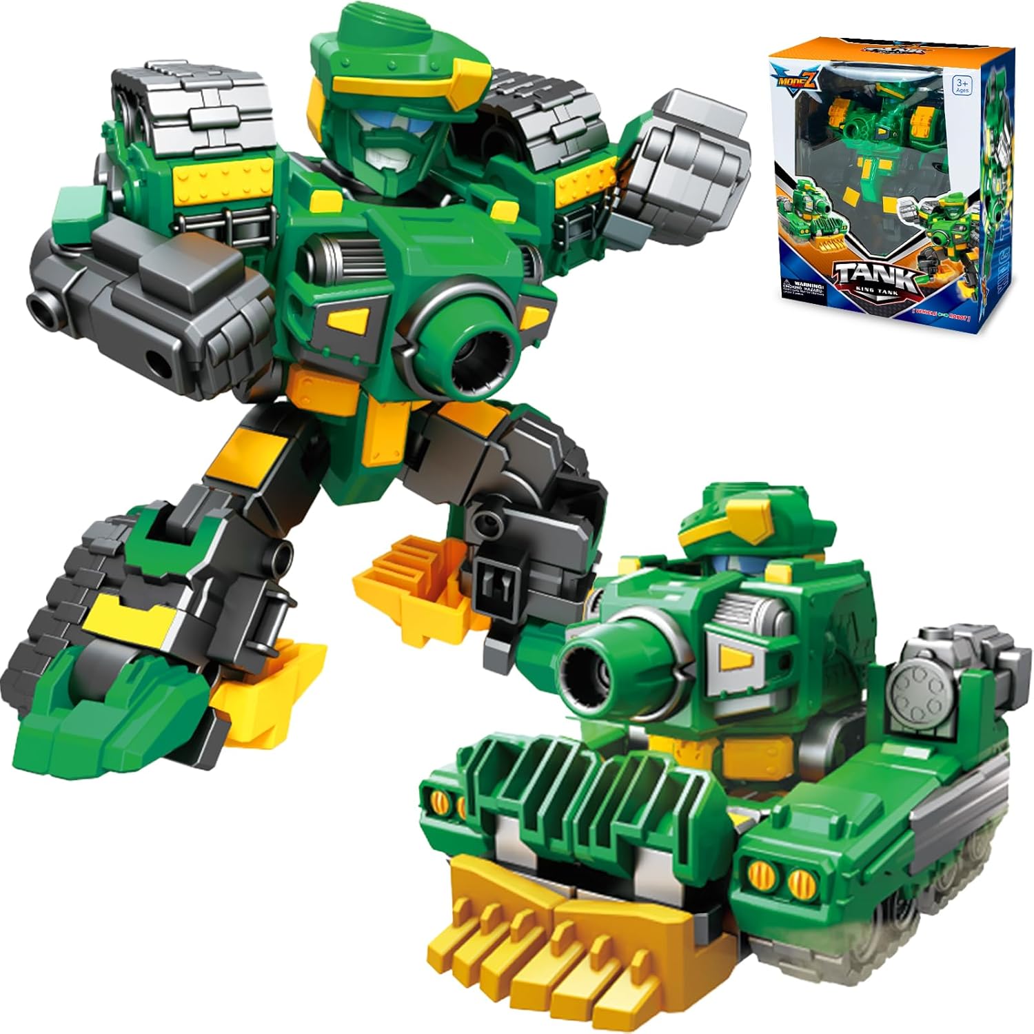 Ynybusi Transforming Robot Toys for 3 4 5 6+ Year Old Boys Gifts, 2 in 1 Transformable Car Robot Toys, Cool Stuff, Birthday Gift,Tank Transformable Action Figures Toy