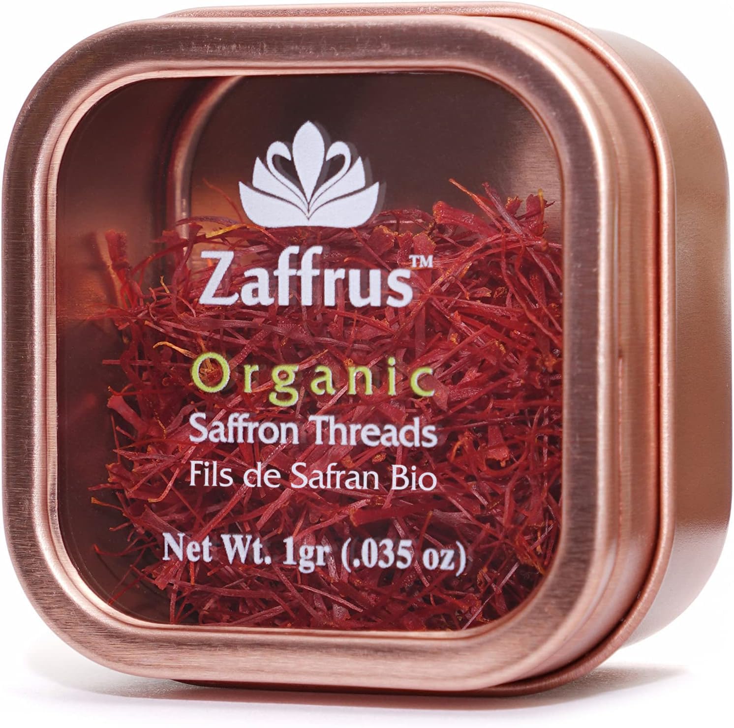 Zaffrus - Certified Organic Saffron Threads for Cooking Saffron Rice, Paella, Risotto, Soup, Desserts & Tea. (1 gram / .035 oz)