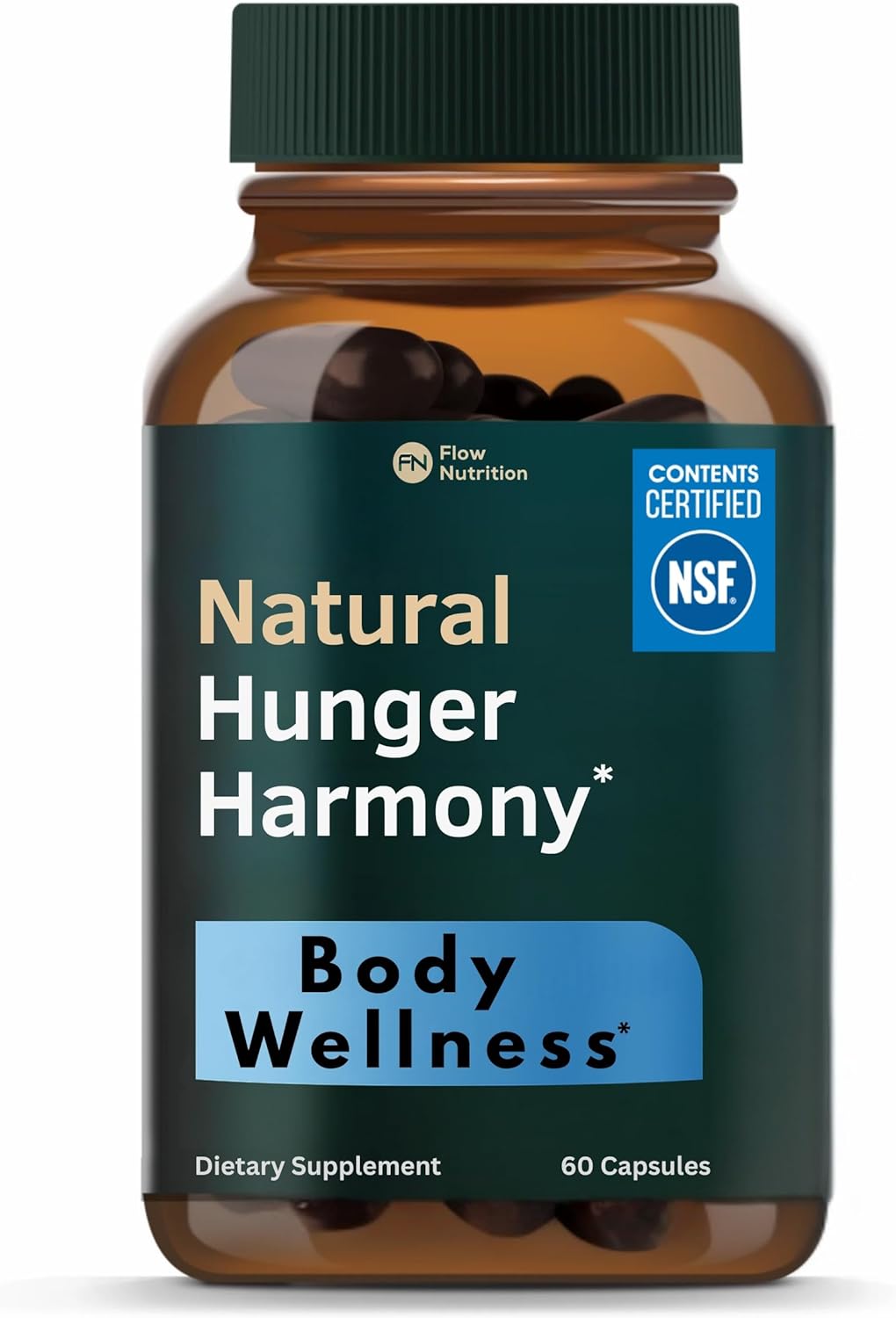 Natural Appetite Support Supplement for Women & Men, Clinically Studied Formula to Help Control Hunger & Cravings Naturally, Support Healthy Hormonal Balance, Holistic Daily Wellness – 60 Capsules