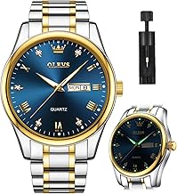 OLEVS Mens Gold Watches Analog Quartz Business Dress Watch Day Date Stainless Steel Classic Luxury Luminous Waterproof Casual Male Wrist Watches