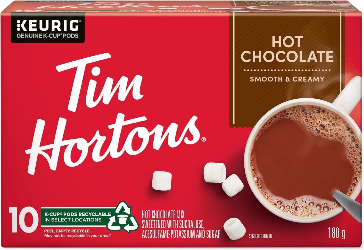 Tim Hortons Original Hot Chocolate, Single Serve Keurig K-Cup Pods, 10 Count