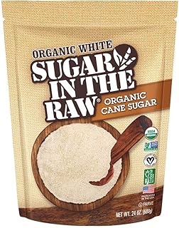 Sugar In The Raw Organic Granulated White Premium Cane Sugar, Pure Natural Sweetener, Hot & Cold Drinks, Coffee, Cooking, Baking, Vegan, Gluten-Free, Non-GMO, Bulk Sugar, 24 oz Bag (1-Pack)