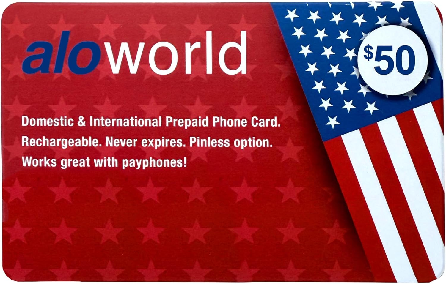 Phone Card for International & Domestic Calls, Prepaid Calling Card for Any Phones & Payphones | $50 USD