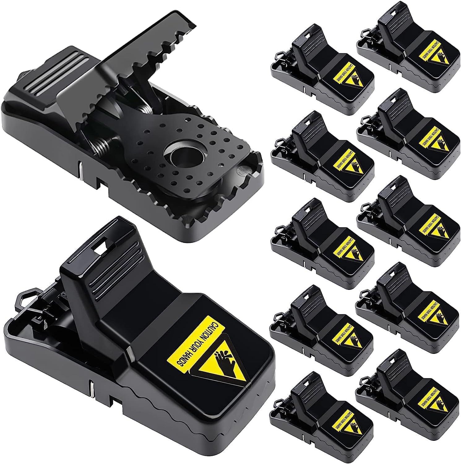 Mouse Traps Indoor for Home Small Mouse Trap for House Mice Snap Trap Effective Sanitary Quick Mouse Catcher - 12 Pack, Black