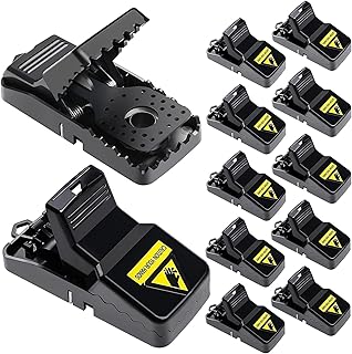Mouse Traps Indoor for Home Small Mouse Trap for House Mice Snap Trap Effective Sanitary Quick Mouse Catcher - 12 Pack, Black