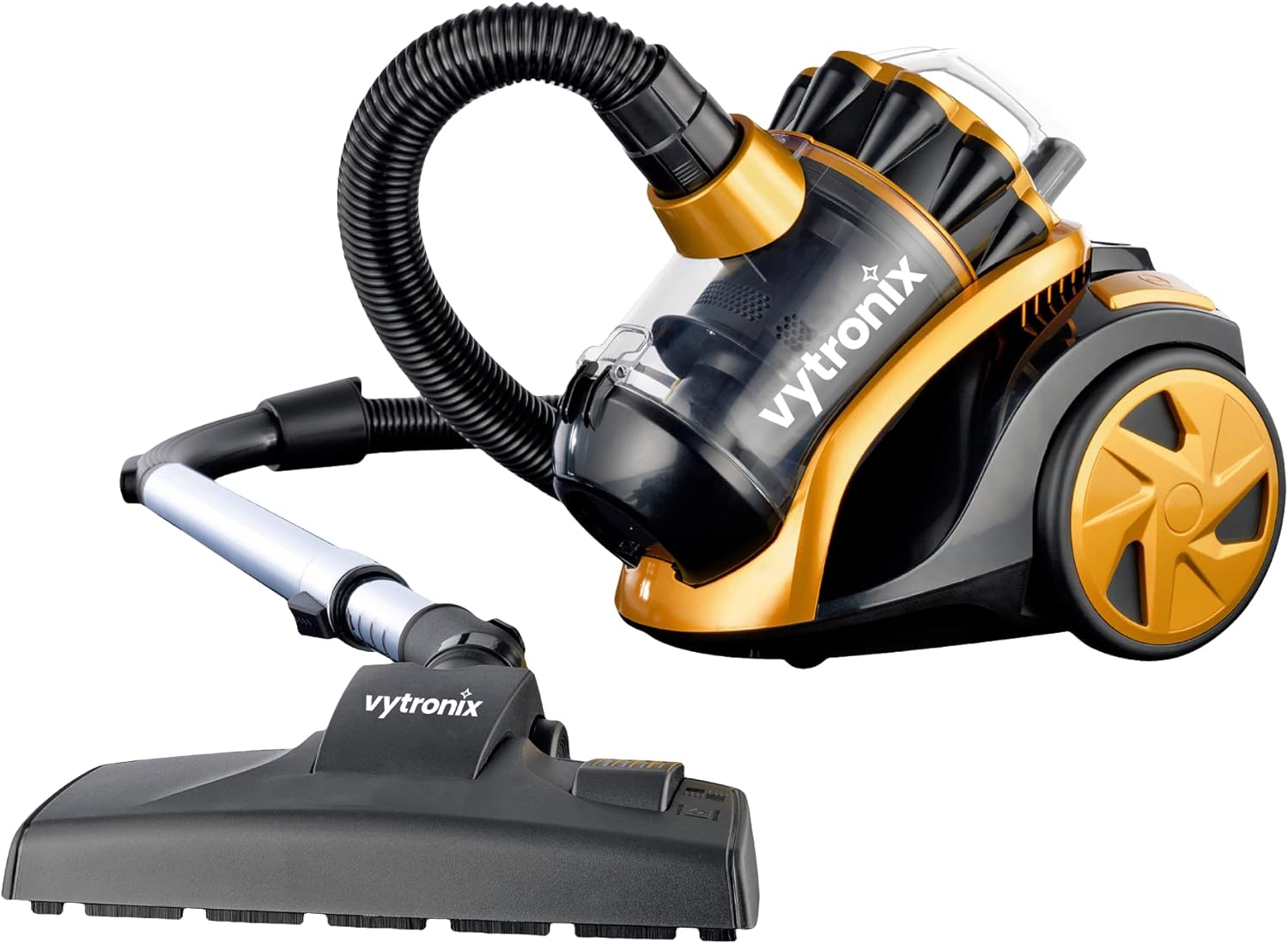 VYTRONIX VTBC01 Bagless Cylinder Vacuum Cleaner, 800w High Power Motor, Compact and Lightweight, Cyclonic Vacuum and Carpet Cleaner with 4 stage HEPA Filter for removing Dust, Dirt and Allergens