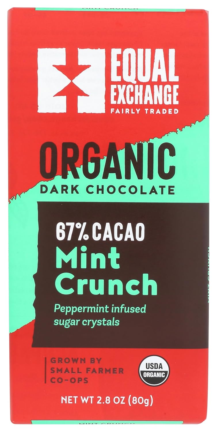 Equal Exchange Organic Dark Chocolate Mint Crunch 80g, 2.8 oz
