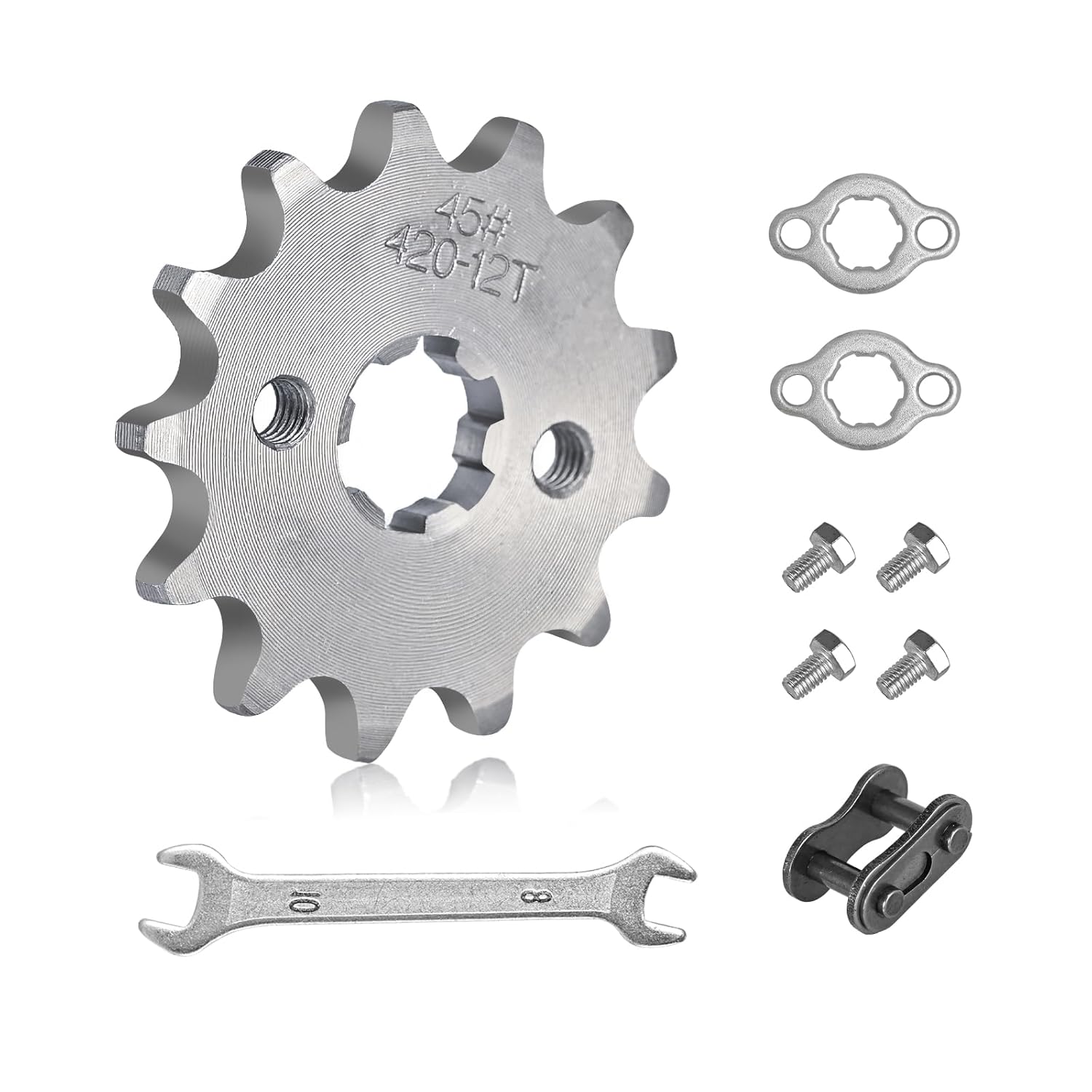 420 12T Motorcycle Front Engine Sprocket 17mm Compatible with 125cc140cc 160cc TaoTao Loncin Roketa Dirt Bike,Mini Bike,ATVs,Go Kart Sprocket