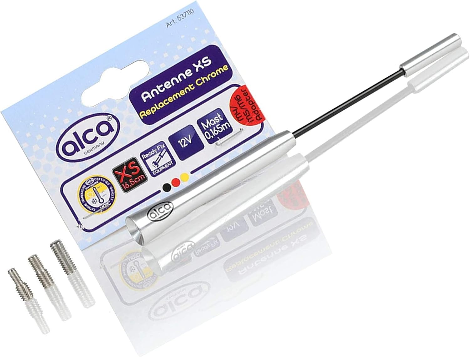 Premium Car Aerial Antenna AM/FM EXTRA SHORT 16.5 cm Bee Sting Roof Mast Silver Crome For Fordd Fiesta