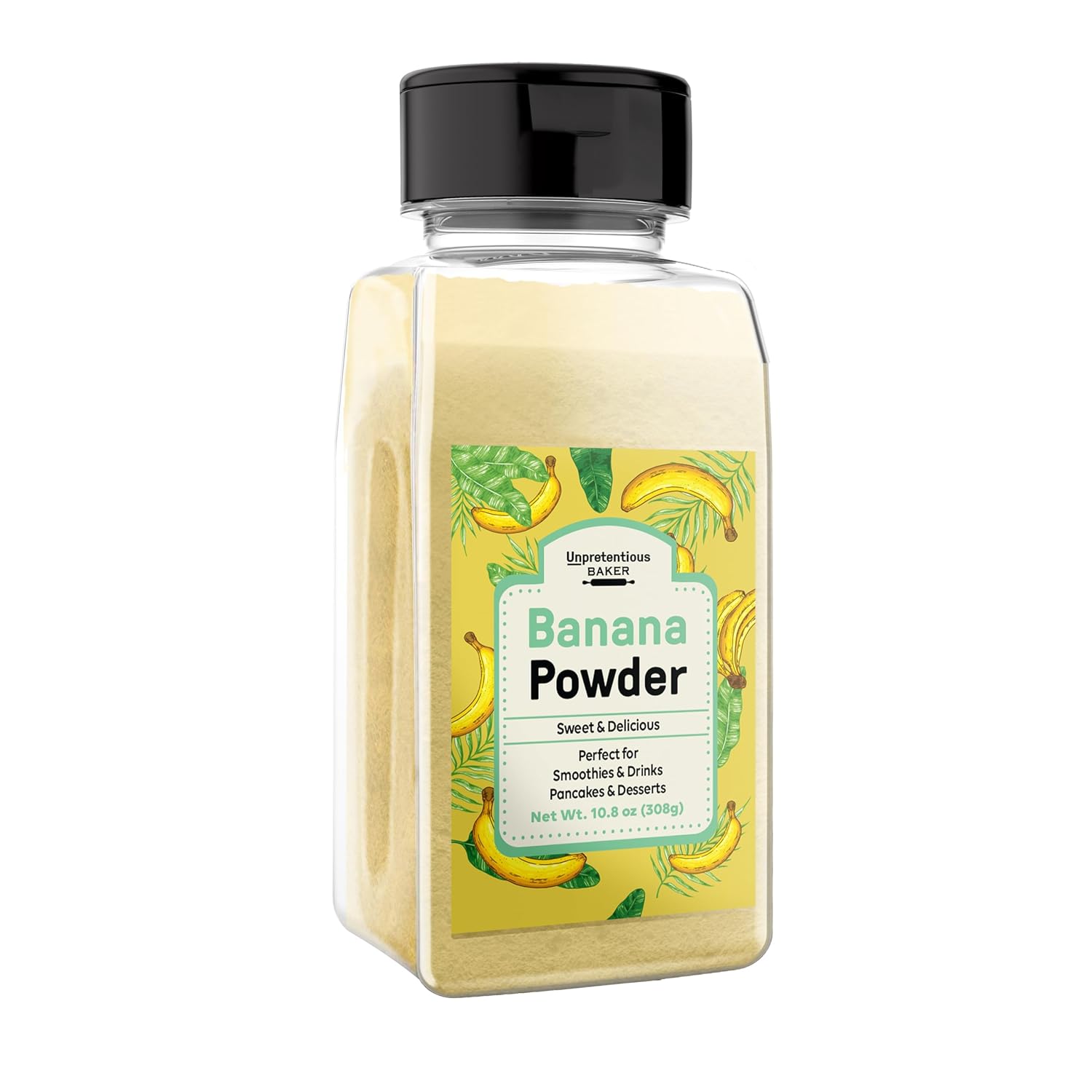 Unpretentious Banana Powder (2 Cups), Great in Smoothies, Pancakes, and Desserts, Reusable Container