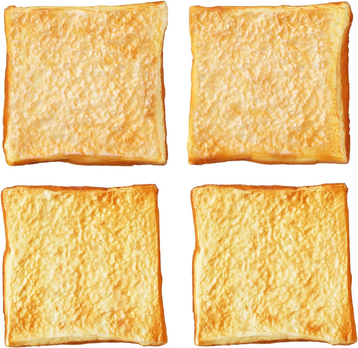 4 Slices of Artificial Toast Fake Slice of Toast Realistic Fake Food for Display Faux Toast Model for Decoration Faux Food Props