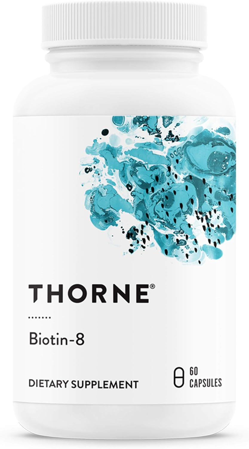 THORNE Biotin 8 - Vitamin B7 (Biotin) for Healthy Hair, Nails, and Skin - 60 Capsules