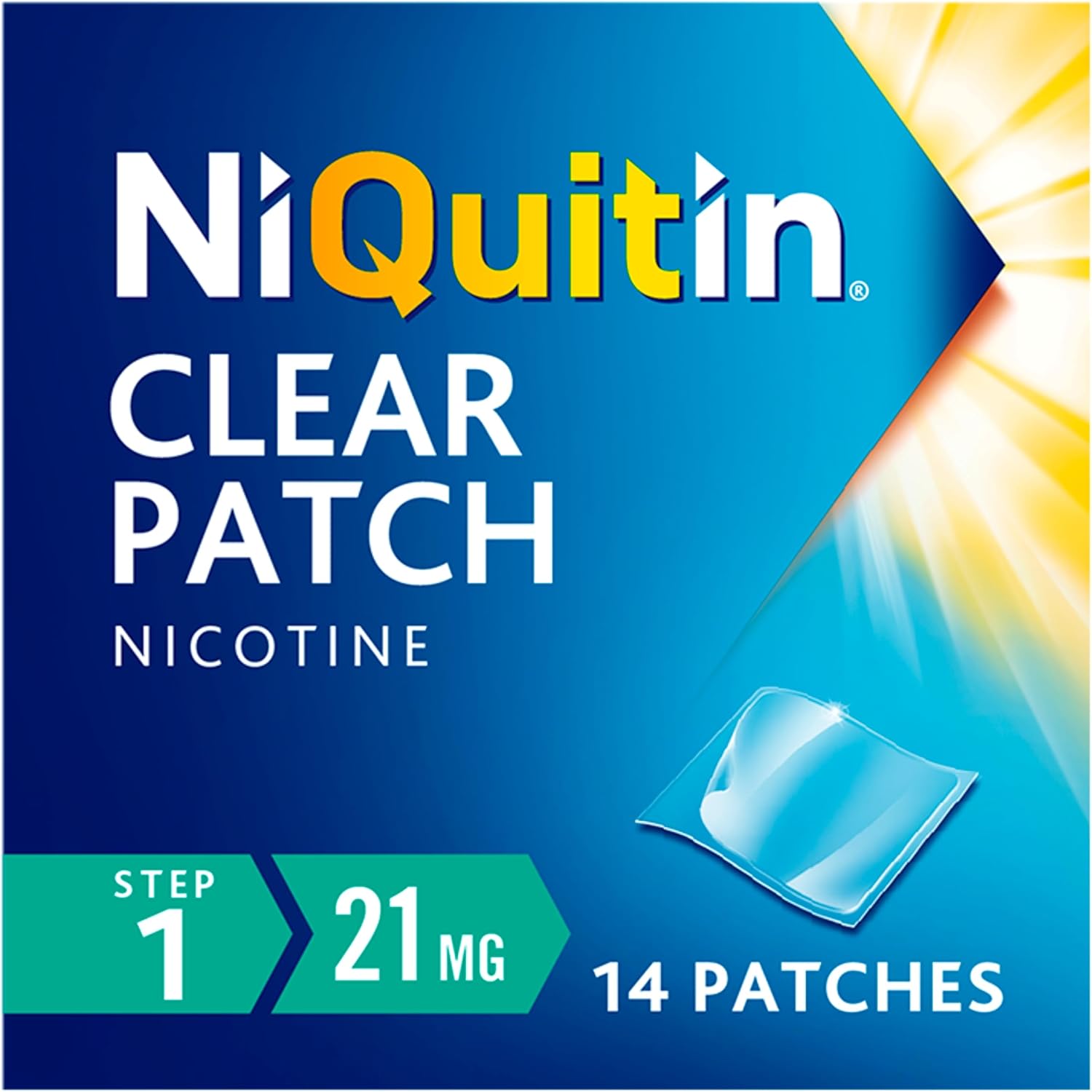 NiQuitin Clear Nicotine Patches Step 1 21mg, Pack of 14 (2 Weeks)