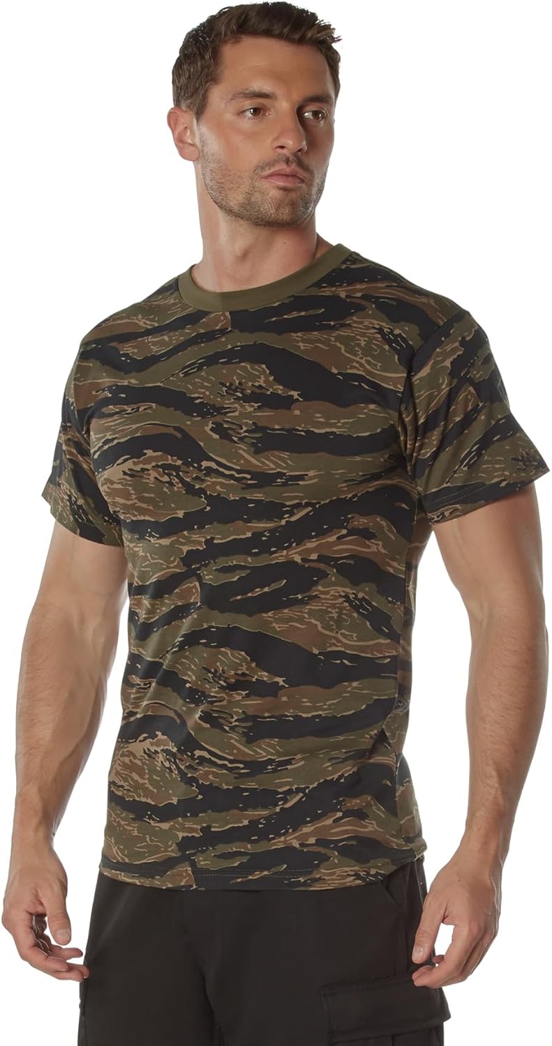 Rothco 22685 100% Cotton Camo T-Shirt Color : Tiger Stripe Camo,Size : L