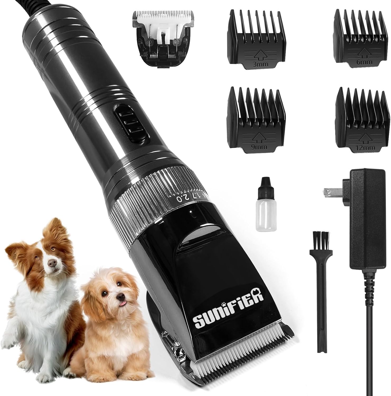 Professional Dog Grooming Clippers for Thick Coat - Dog Hair Trimmer for Grooming Kit- Sheep Shears for Thick Hair – Pet Grooming Clippers for Dogs, Cats, Sheeps, Horse (Black)