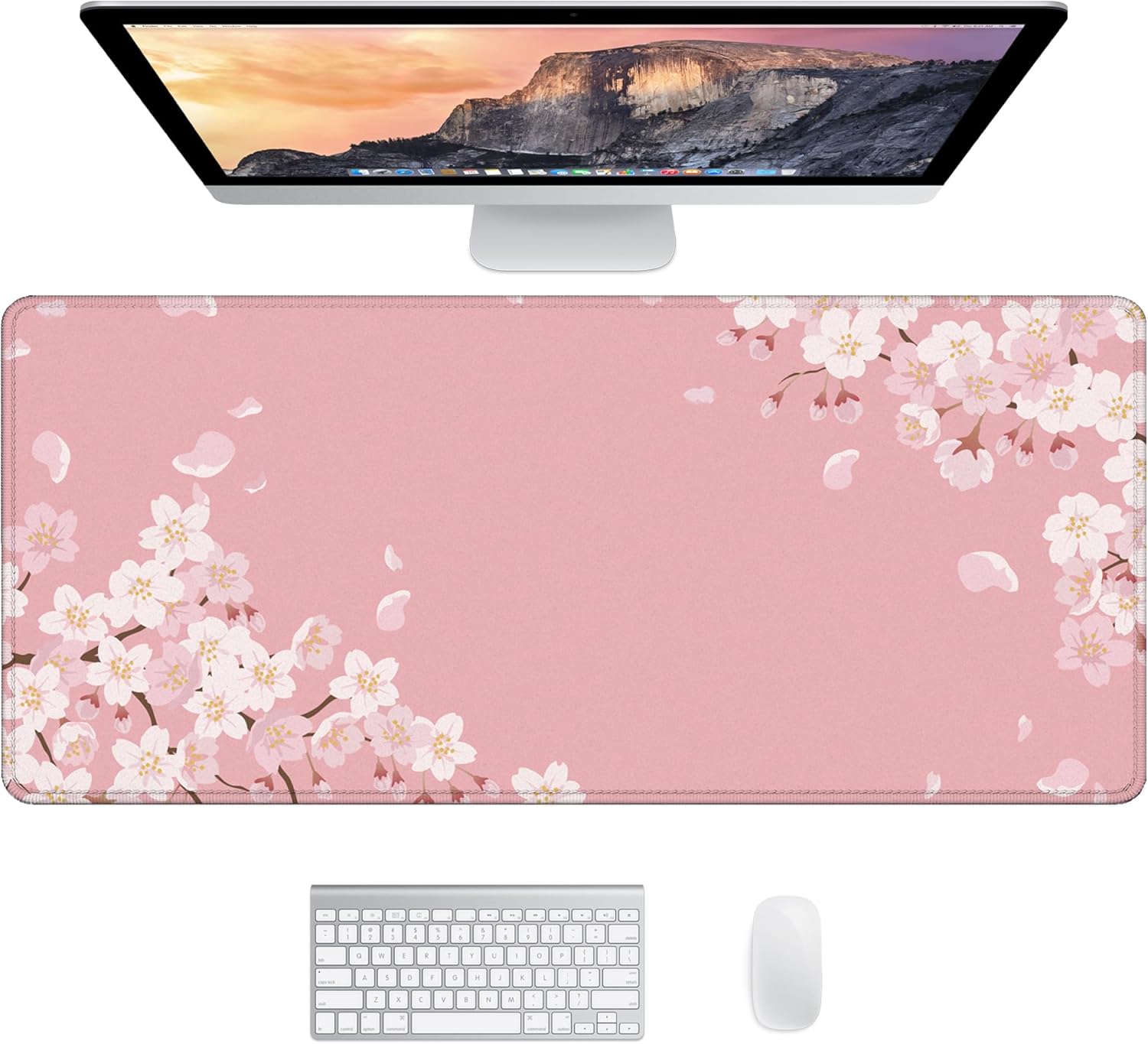 JJ PRIME - Desk Mat Large Mouse Mat Gaming Mat | Computer Mat for Desk Protector Mat | Gaming Mouse Pad Smooth Surface | Desk Pad Large Mouse Pad | XXL Mouse Mat, 90 x 40cm (Japanese Cherry Blossom)