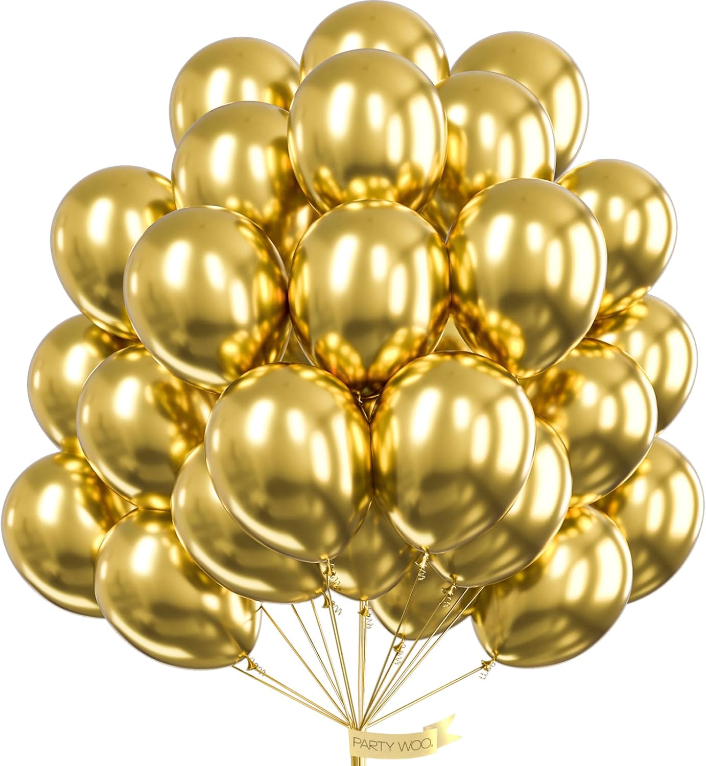 PartyWoo Metallic Gold Balloons, 50 pcs 12 Inch Gold Metallic Balloons, Gold Balloons for Balloon Garland or Balloon Arch as Party Decorations, Birthday Decorations, Baby Shower Decorations, Gold-G101