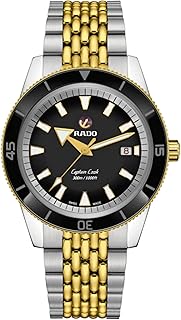 Rado Captain Cook Automatic Diving Watch with Stainless Steel Strap, 3 (Model: R32138153) Yellow Gold, Silver