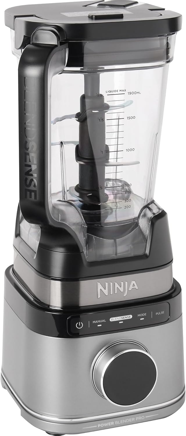 Ninja Detect Power Blender Pro 1200W with 2L-Jug (1900ml Max. Liquid Capacity), Powerful Blender for Blending Smoothies, Chopping Vegetables & Mixing Ice Drinks, Black, TB201EU