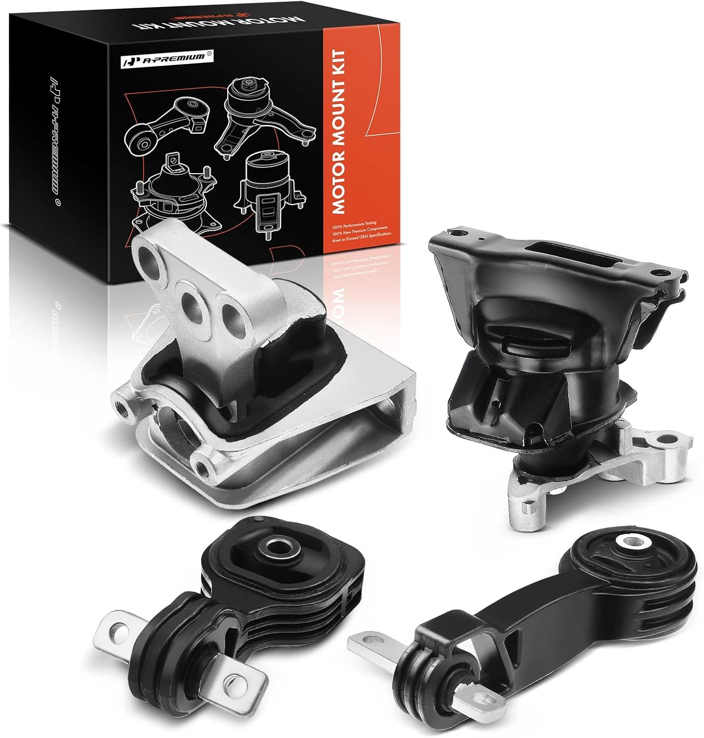 A-Premium 4PCS Engine Motor Mount Transmission Mount and Torque Strut Mount Set Compatible with Honda Civic 2006 2007 2008 2009 2010 2011 L4 1.8L, Coupe Sedan Automatic Transmission