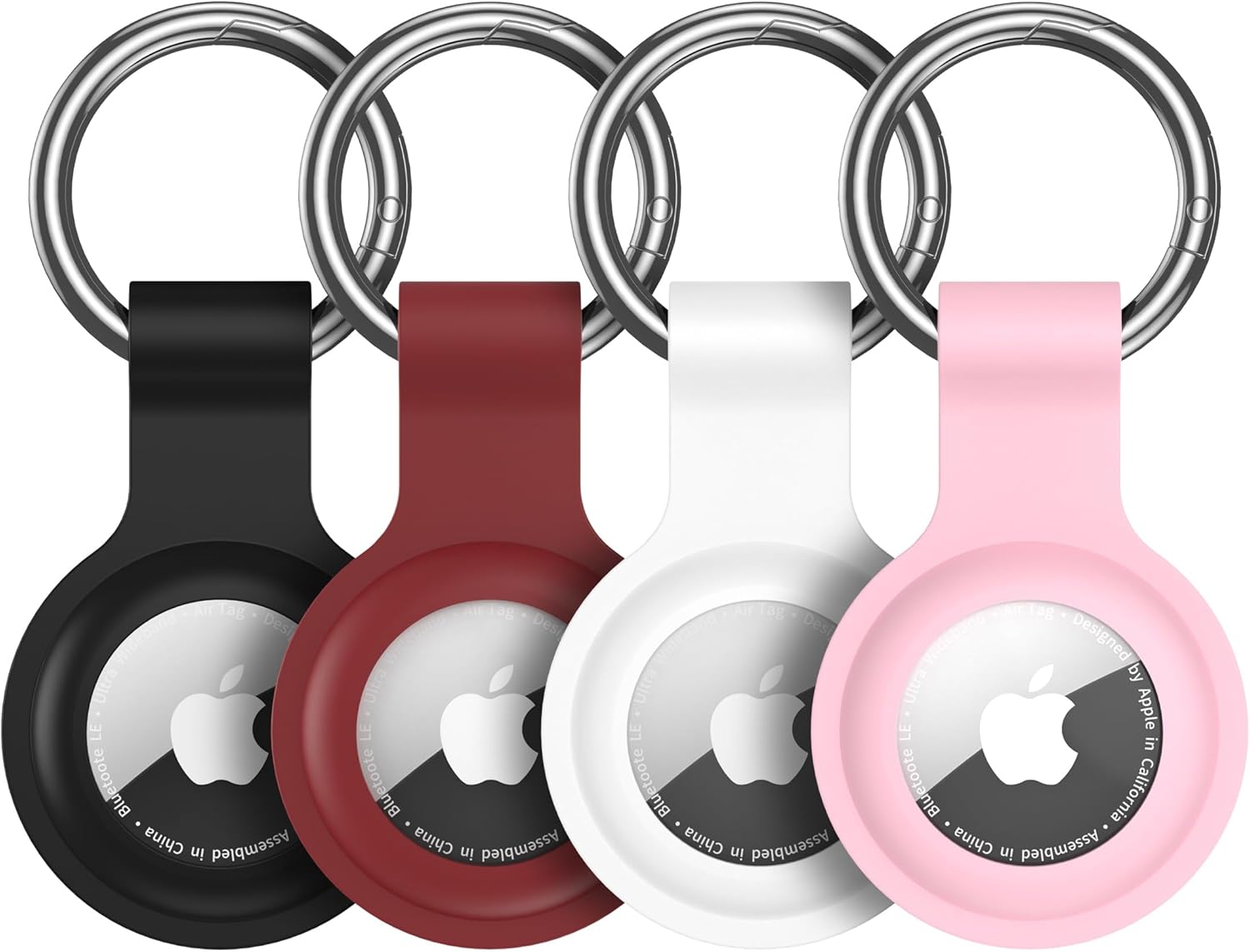 Air Tag Holder for AirTag Case Keychain,Silicone for AirTags Key Chain Ring Cases Cover Tags for Apple GPS Tracker Item Tag Finders for AirTag Accessories Air Tags-4 Pack for Apple AirTag Holder