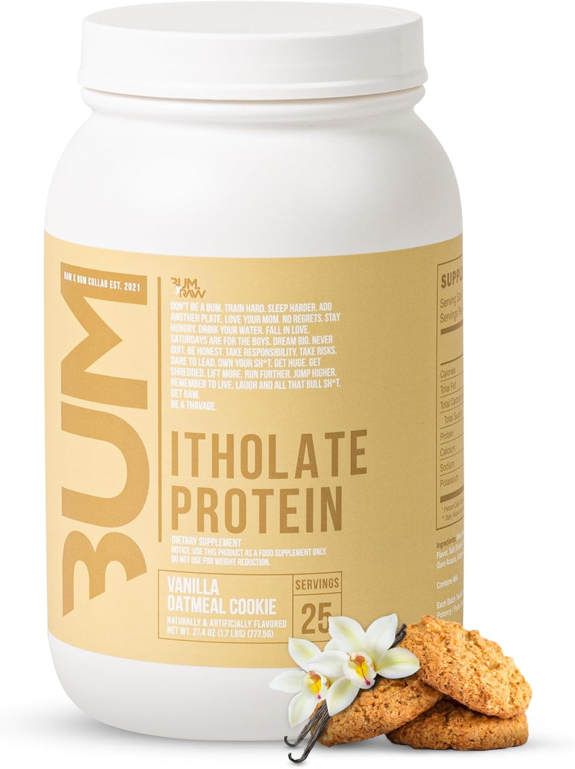 RAW CBUM Series Itholate Protein Powder - Vanilla Oatmeal Cookie (1.7 lbs./25 Servings)
