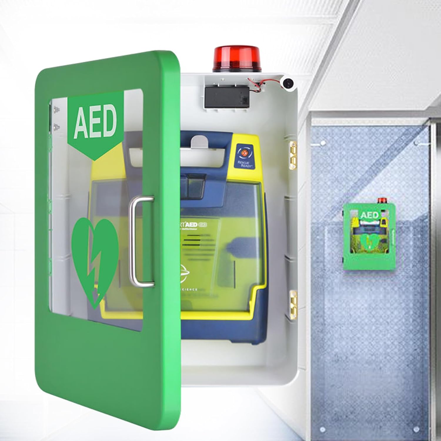 AED defibrillator storage cabinet, AED Defibrillator Cabinet Wall Mounted, AED Defibrillator Storage Cabinet with Alarm, First Aid AED Defibrillator Cabinet