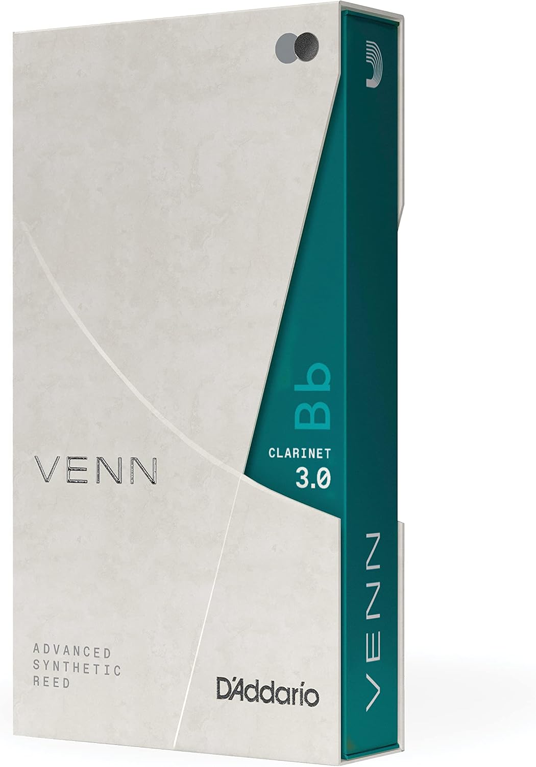D'Addario VENN G2 Synthetic Clarinet Reeds - Bb Clarinet Reed with Advanced Synthetic Reed Construction of Polymer Fibers, Resin, Natural Cane - Strength 3.0