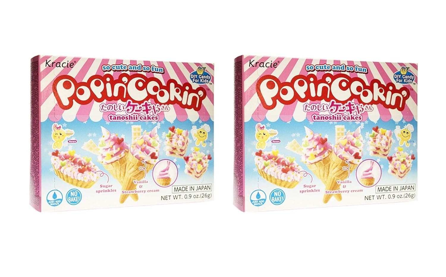 Kracie Popin Cookin Tanoshii Cakes DIY Candy (2 Pack, Total of 1.8oz)