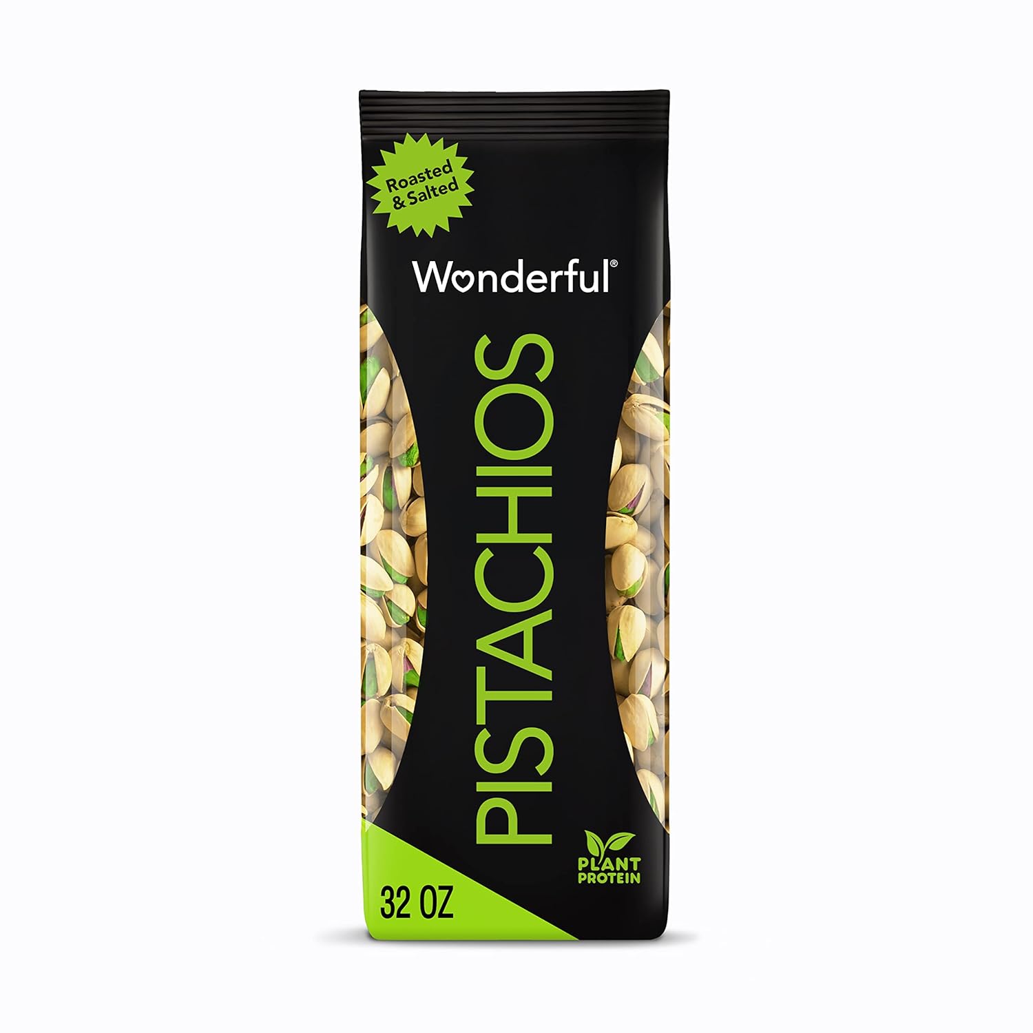 Wonderful Pistachios In Shell, Roasted & Salted Nuts, 32 Ounce Bag, Protein Snacks, Gluten Free Snacks, Healthy Snacks