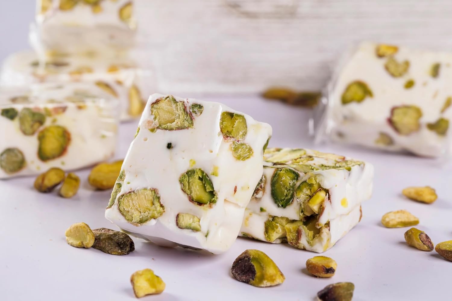 US Snacks Gourmet Pistachio Nougat, Individually Wrapped Soft Nougat Candy (1 Pound (Pack of 1))