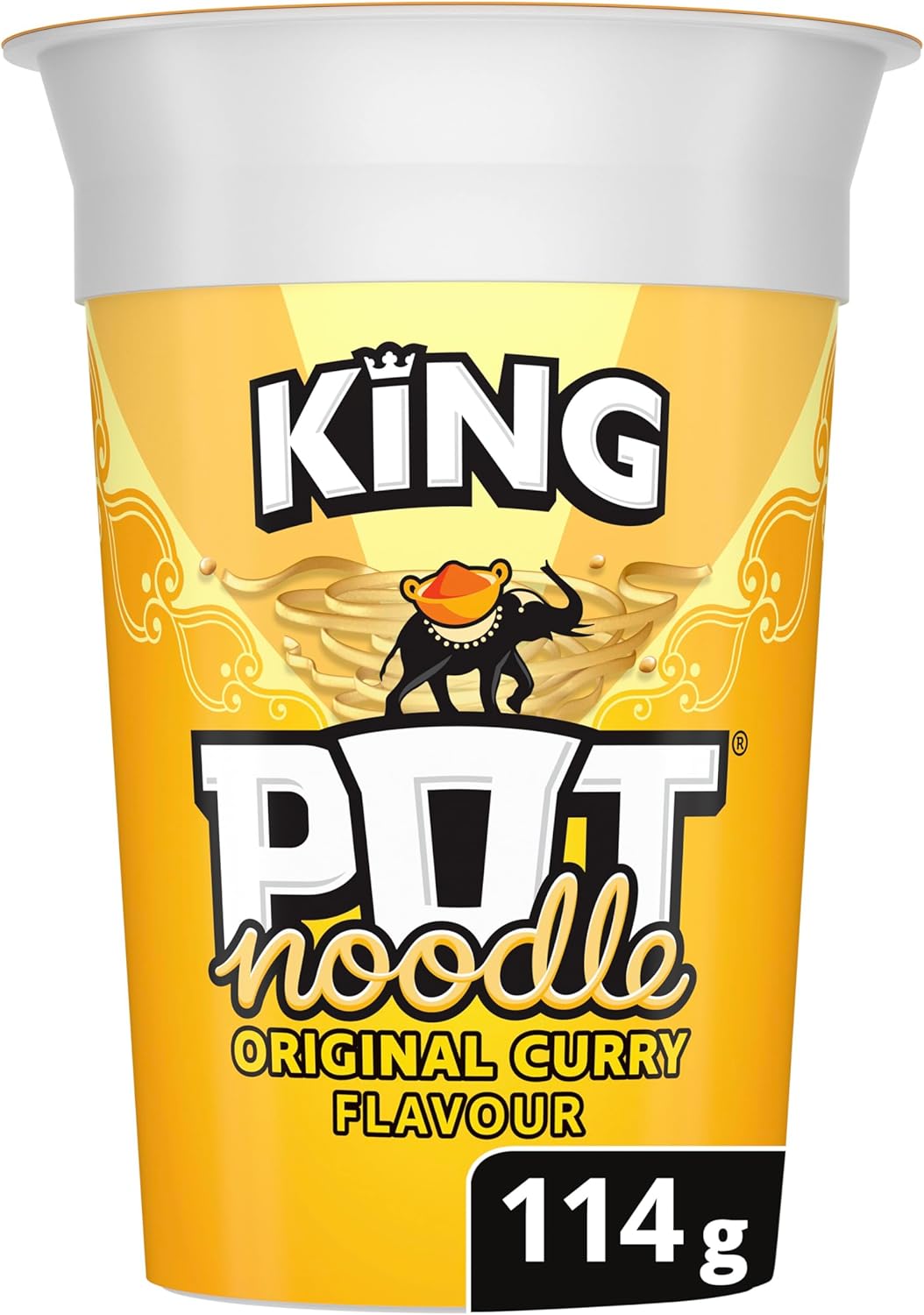 Pot Noodle Original Curry King Pot Noodle instant vegetarian snack quick to make noodles 114 g