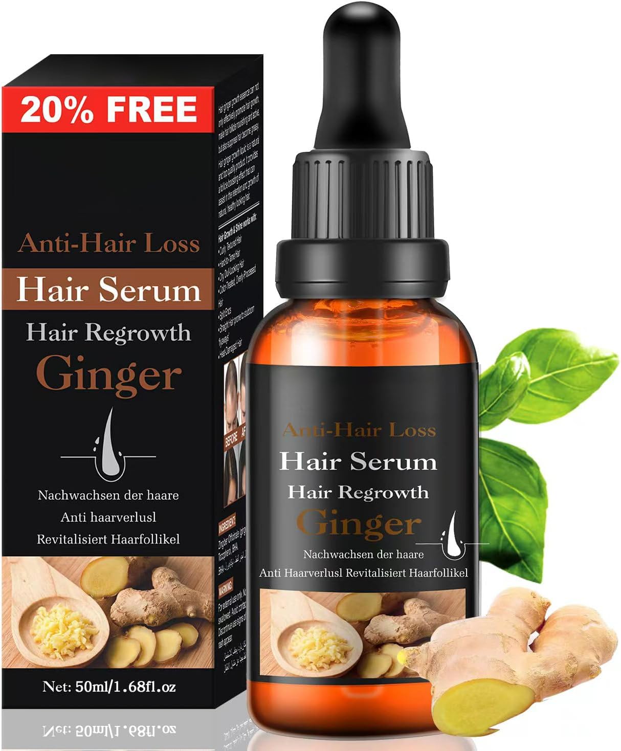 Hair Growth Serum vitamins serum for Hair Loss and Hair Regrowth Ginger Hair Growth Oil for Thinning/Balding/Repairs Hair Follicleser Hair Hair Growth Treatment for Men and Women