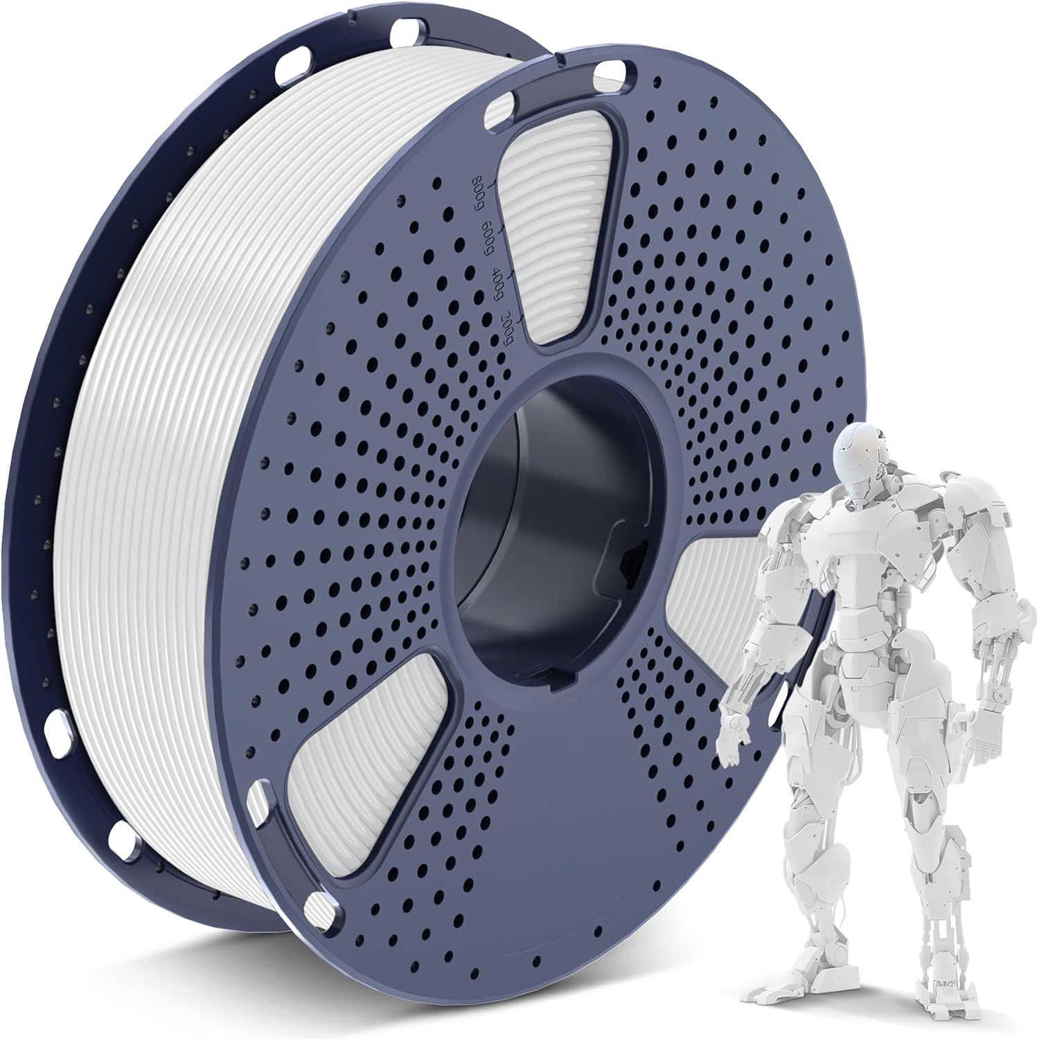 SUNLU PLA 3D Printer Filament PLA Filament 1.75mm, Neatly Wound 3D Printing Filament, Dimensional Accuracy +/- 0.02 mm, Fit Most FDM 3D Printer, 1kg Spool (2.2lbs), Good for Lithophane, White