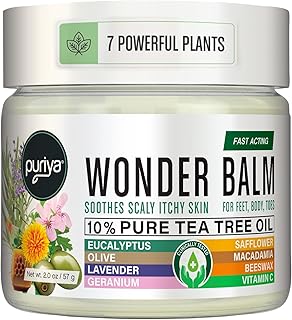 Tea Tree Oil Balm, Extra Strength, Pair Well with Jock Itch Cream, Spray, Athletes Foot, Ringworm Cream for Human, Rash Cream, Fast Acting for Dry, Itchy Skin, Plant Powered Wonder Balm